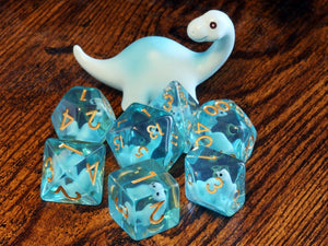 Baby diplodocus dice set, Dinosaur dice - The Wizard's Vault