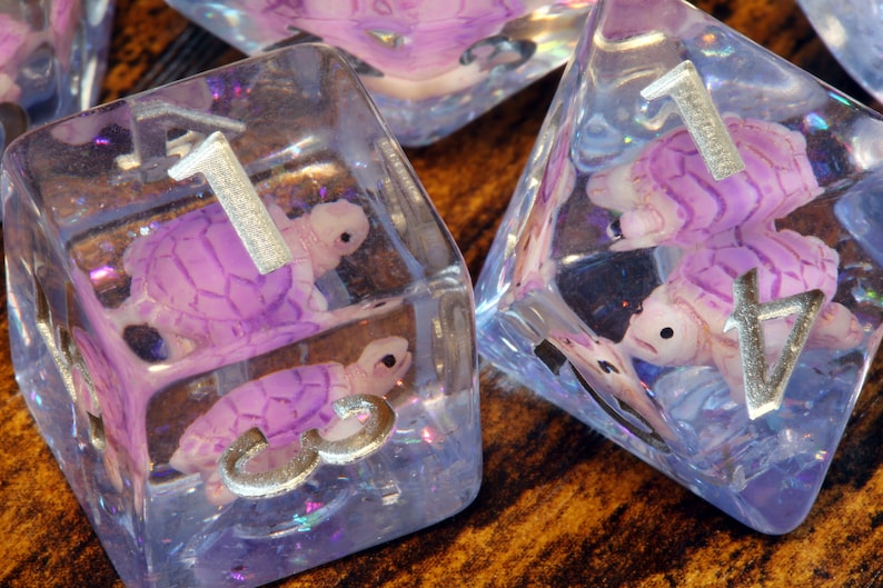 Purple Turtle dice set - The Wizard's Vault