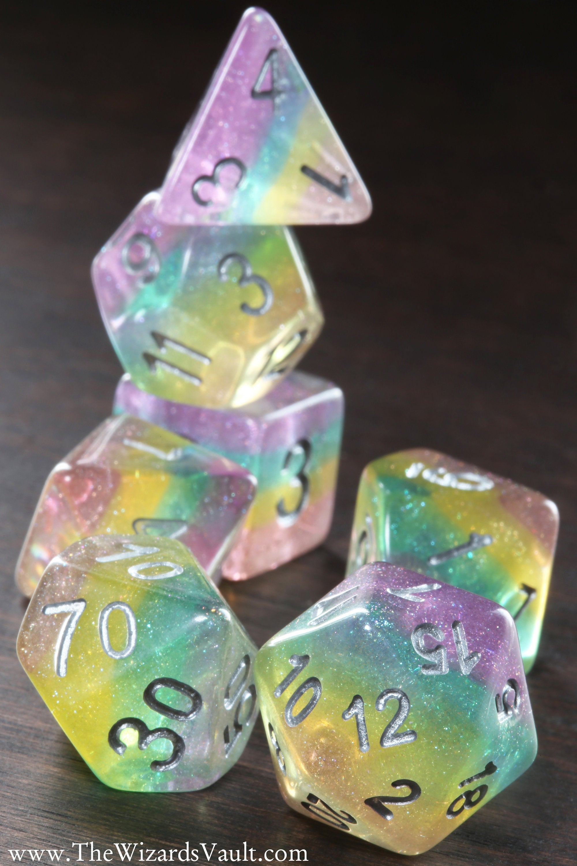 Pastel Multicolored - Layer Dice Set - The Wizard's Vault