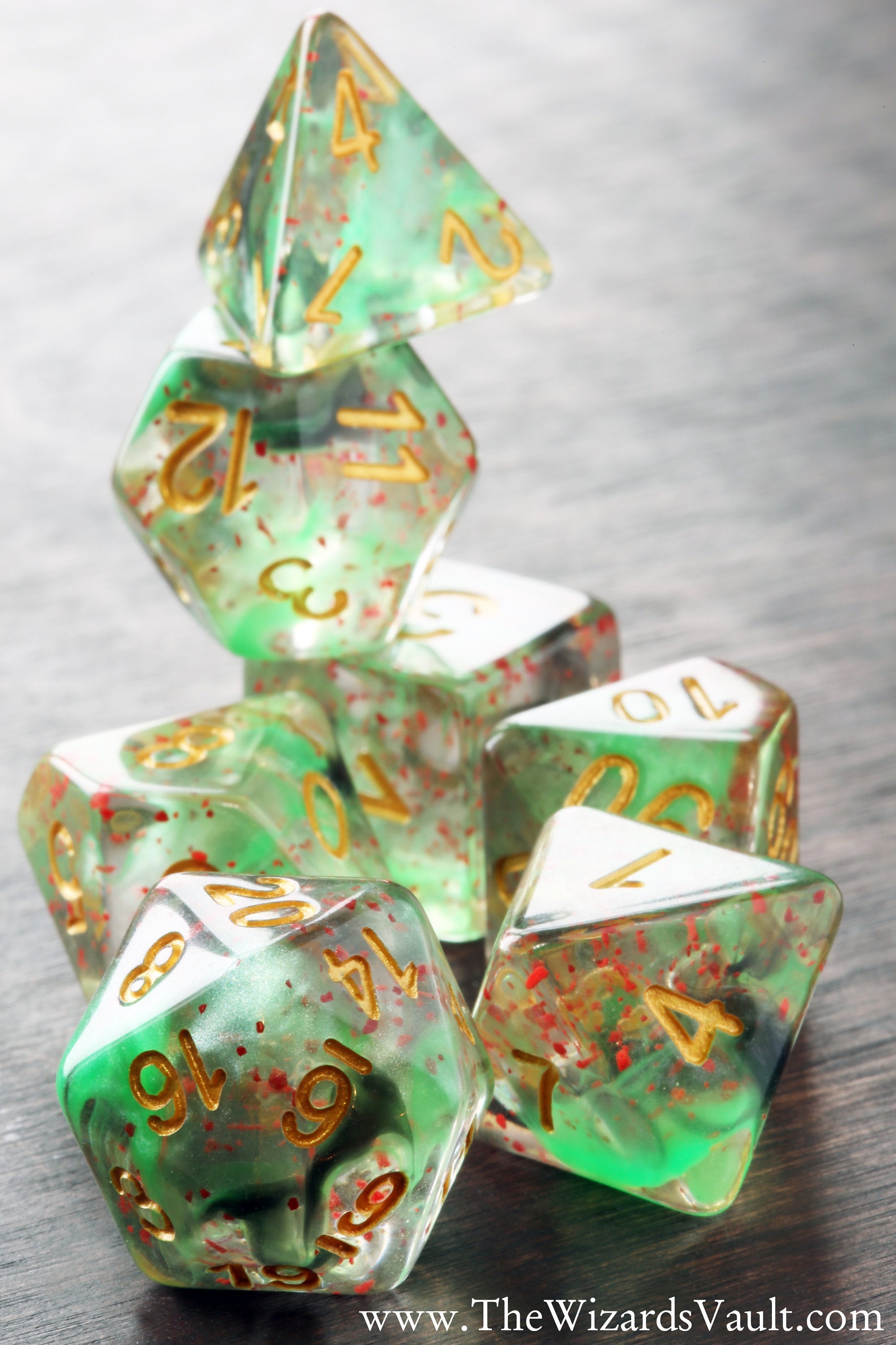 Particles Dice Set Green and Black - The Wizard's Vault
