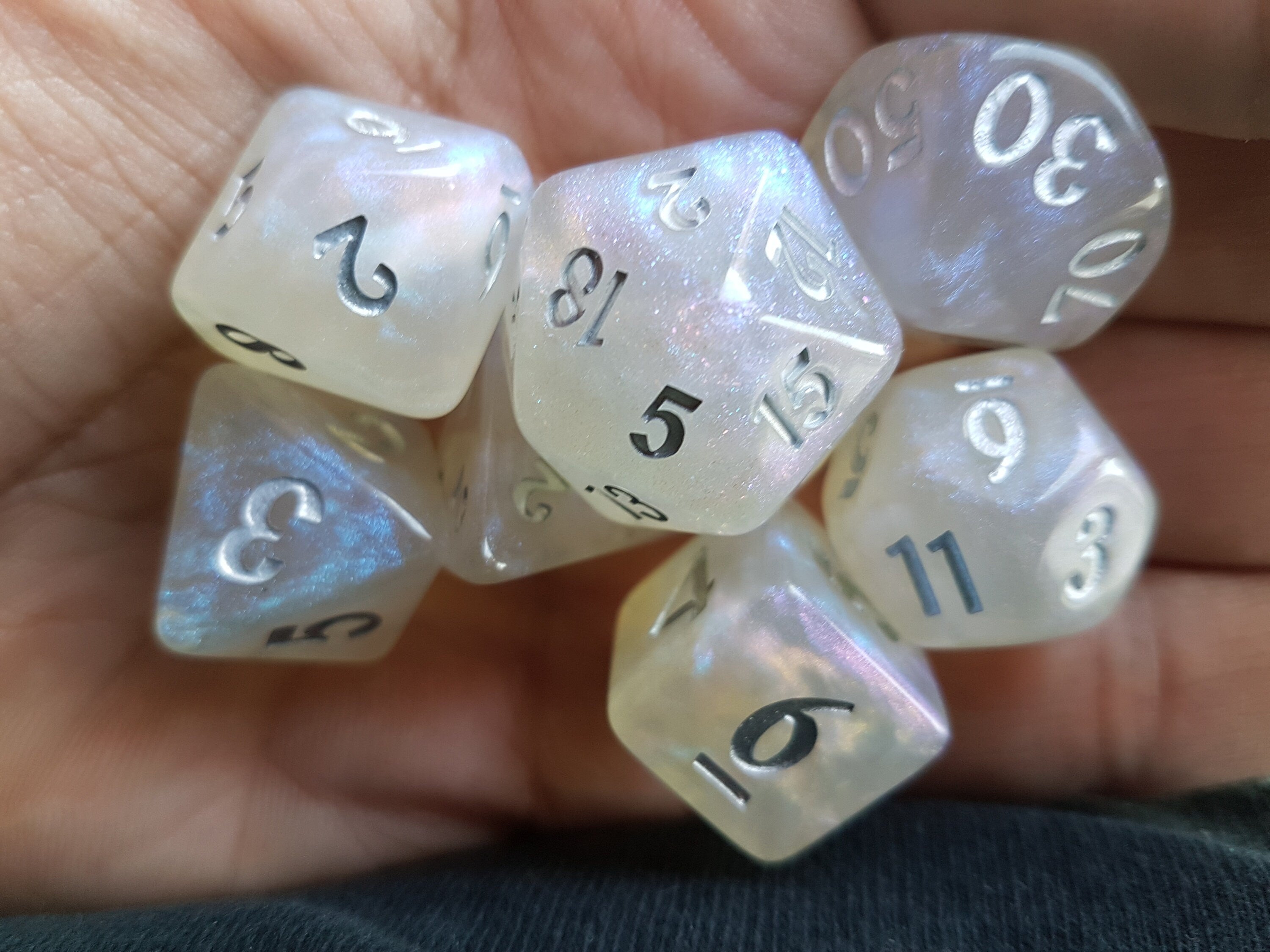 Patience dice box and Divine Radiance dice set