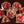Red flowers sharp edge dice set with gold flakes and holographic glitters - The Wizard's Vault