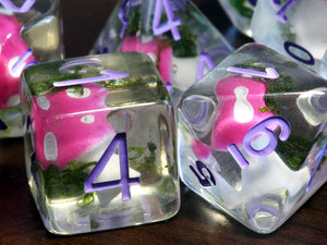 Feywild Toadstool dice set - Mushroom and Moss - The Wizard's Vault