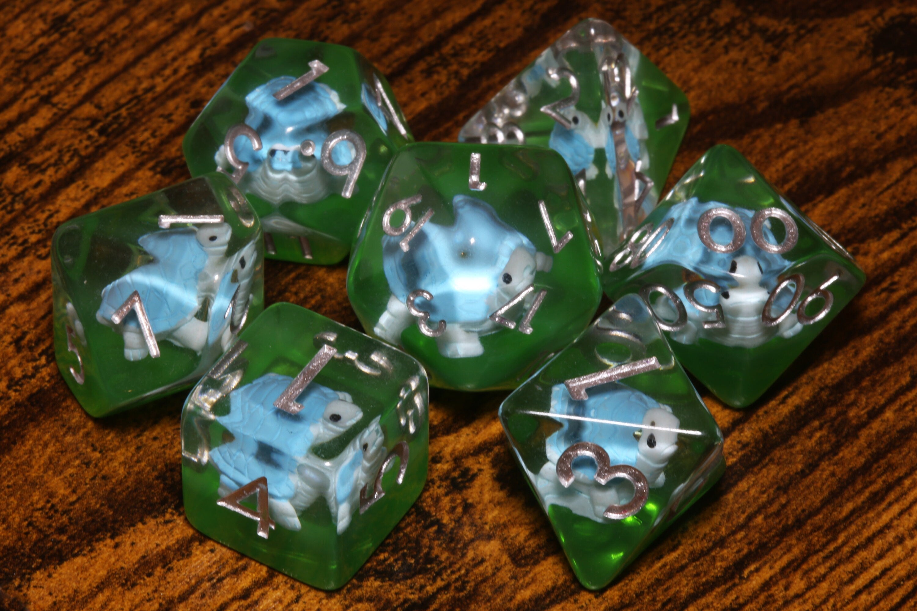 Blue Turtle dice set - The Wizard's Vault