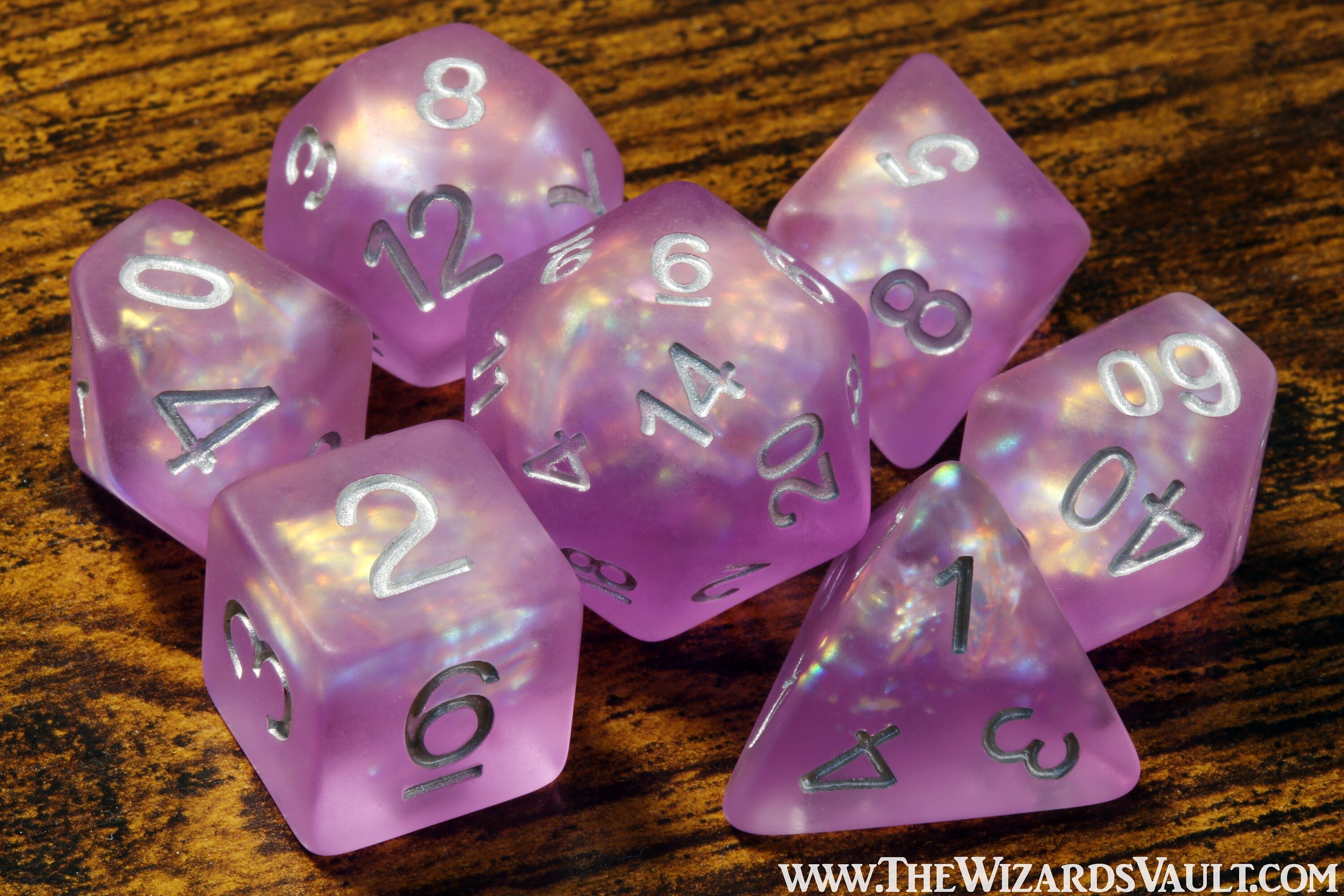 Winter Faerie dice sets collection - Blue, Pink and Purple frosted dice set