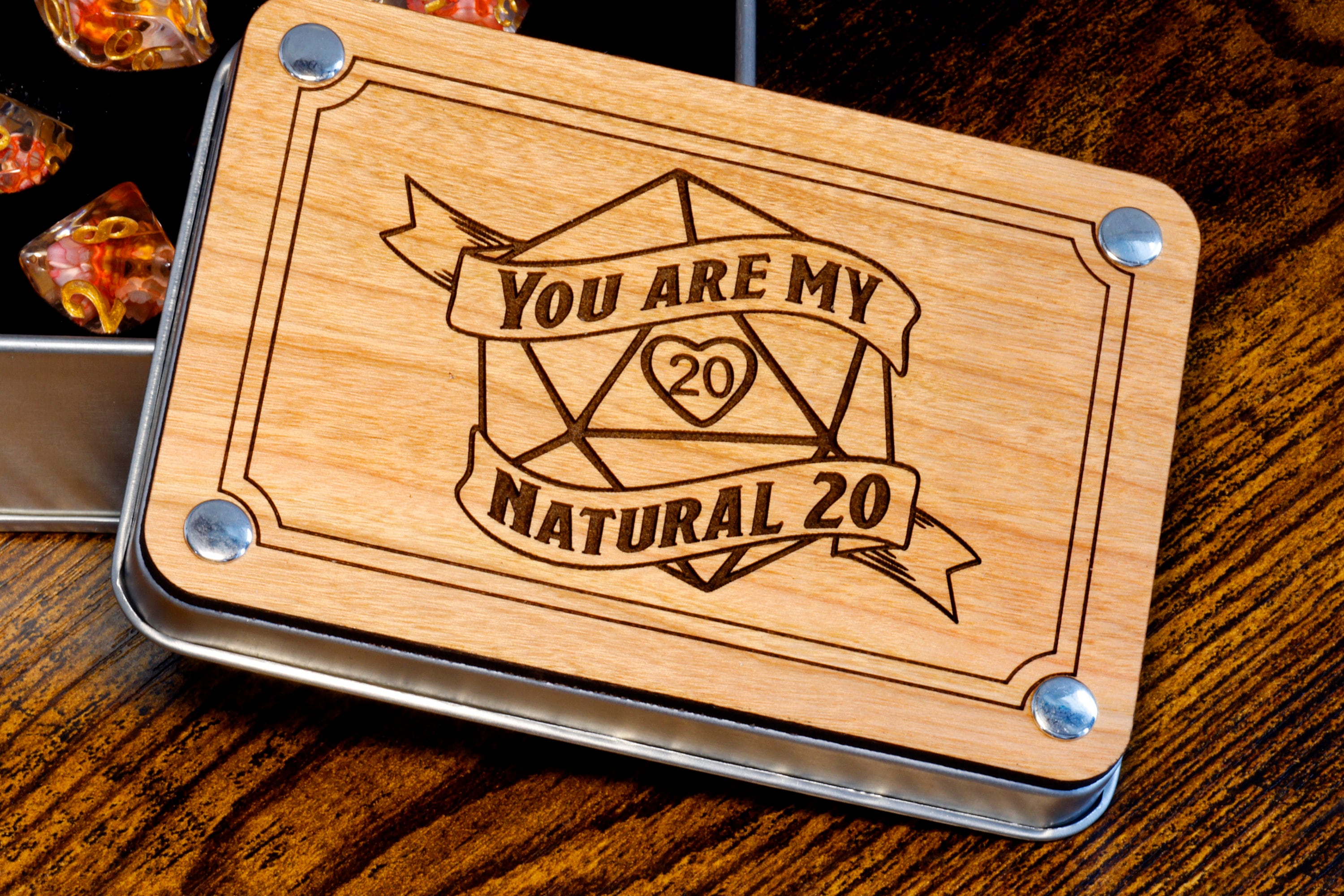 You are my natural 20 ! Dice storage box and dice set