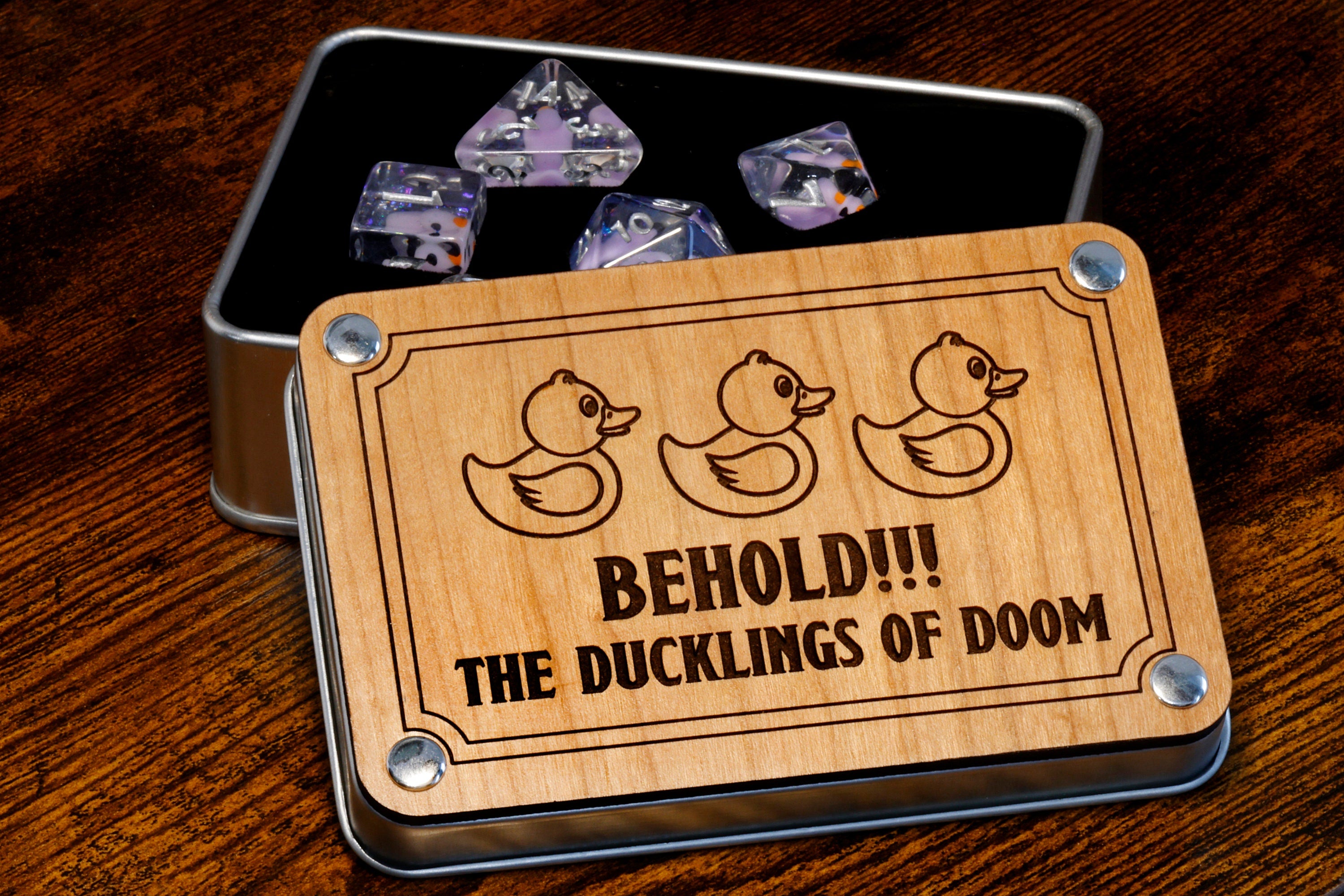 Behold !!! The Ducklings of Doom box and dice set